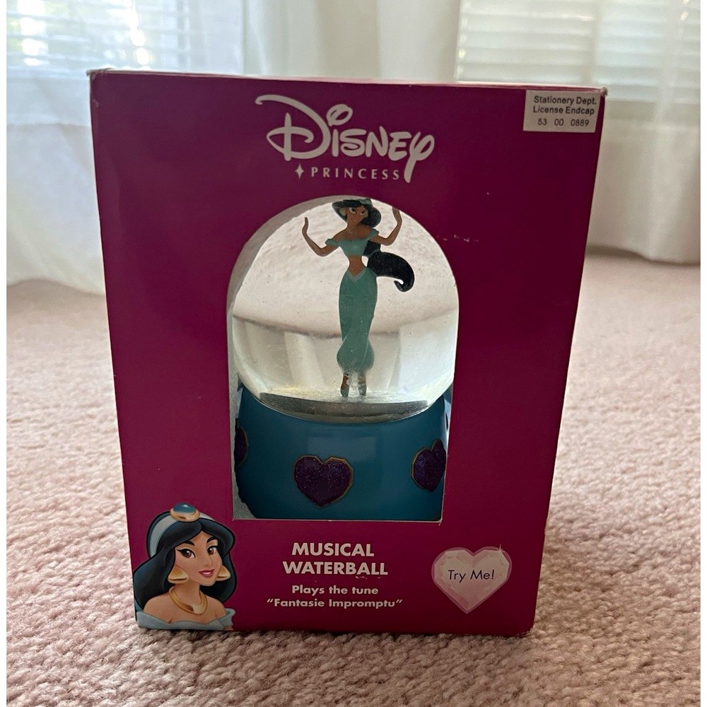 Enesco Disney Princess Jasmine Musical Waterball Snow Globe "Fantasie Impromptu"